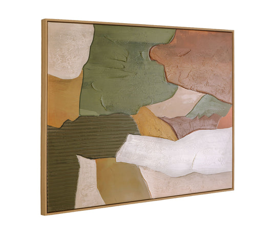 Terra Layers Framed Canvas - Brown