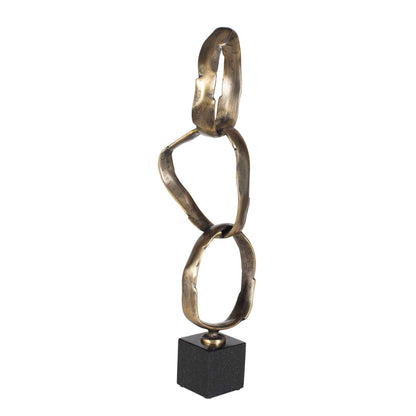 Loopform - Ring Sculpture - Black / Brass
