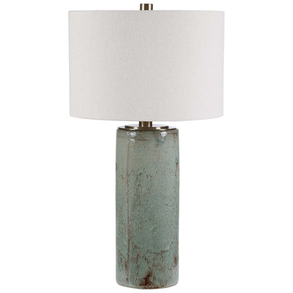 Callais - Crackled Table Lamp - Aqua