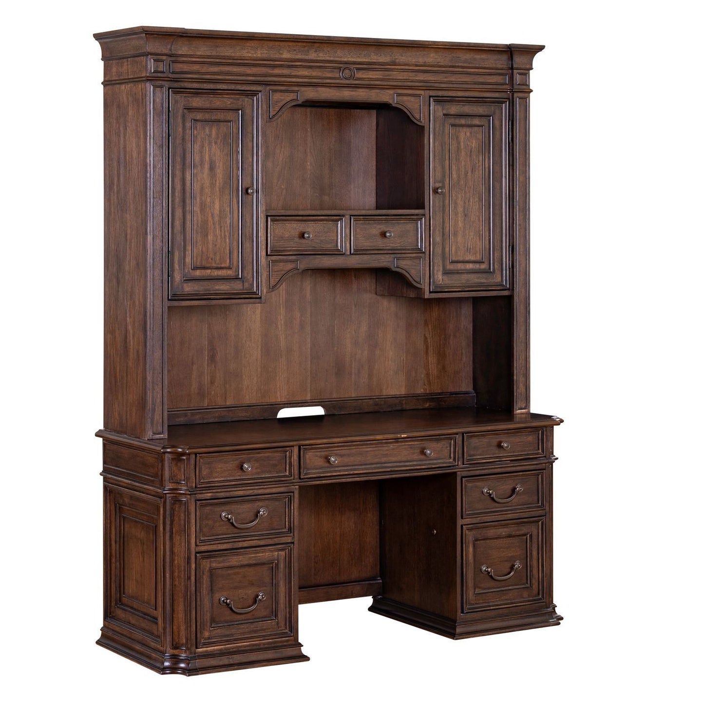 Providence Park - Credenza & Hutch - Chateau Brown