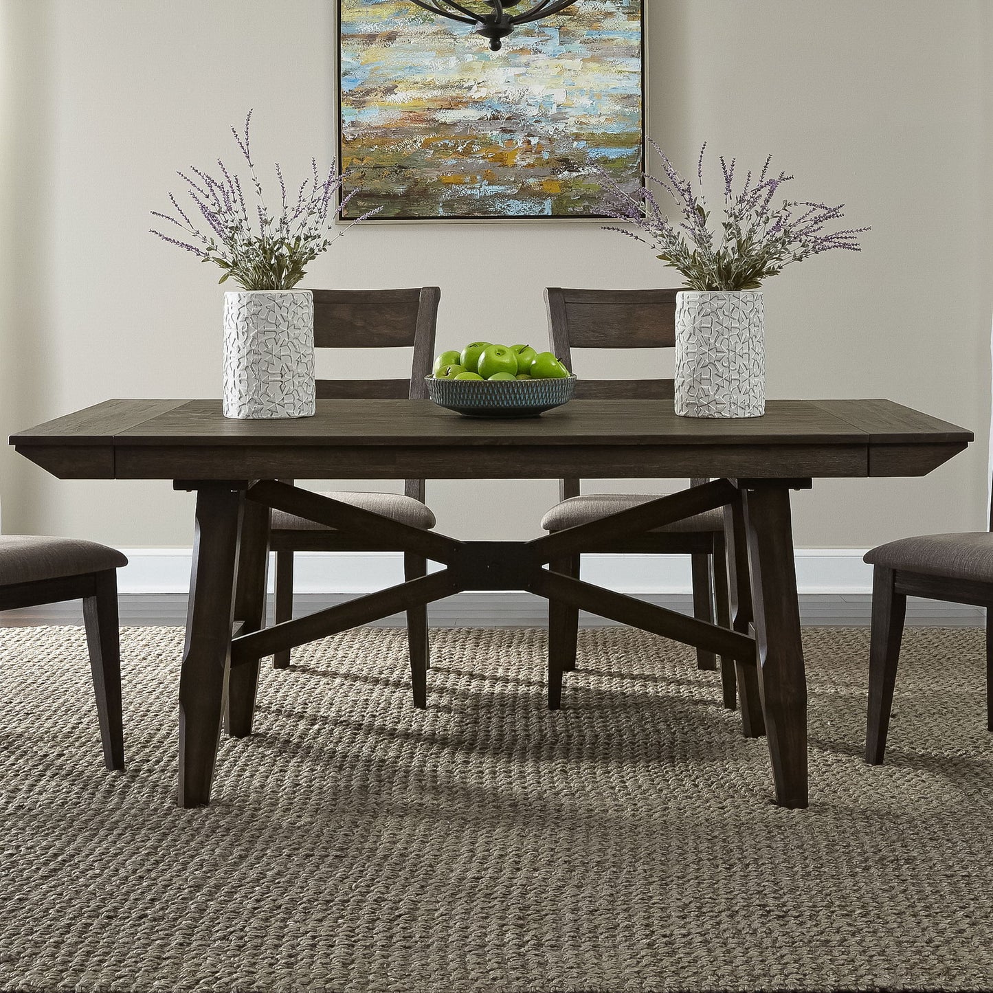Double Bridge - Trestle Table Base - Dark Chestnut
