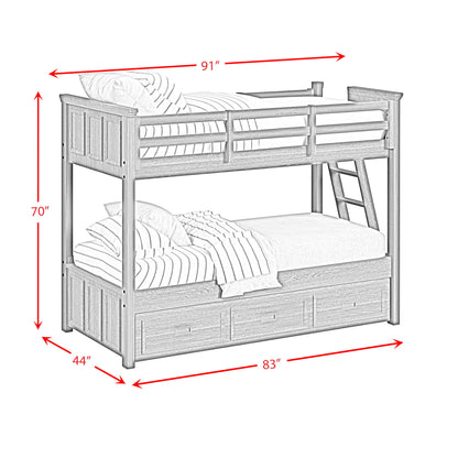 Hampton Kids - Bunk With Ladder And Trundle Bedroom Set