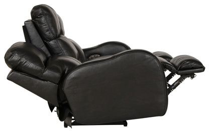 Angelo - Leather Power Reclining Sofa - Black