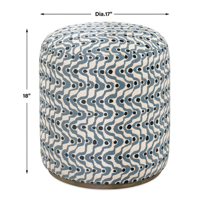 Cas - Fabric Ottoman - Blue