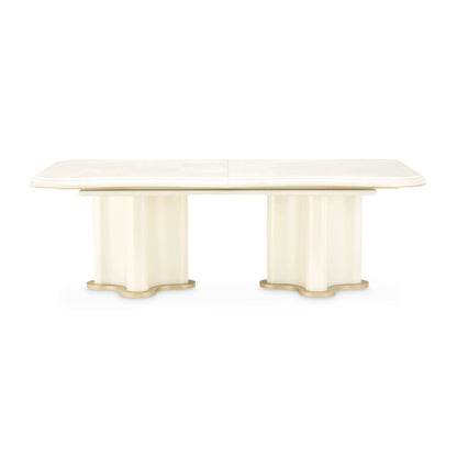 La Terrazza - Double Pedestal Dining Table - Creamy Pearl