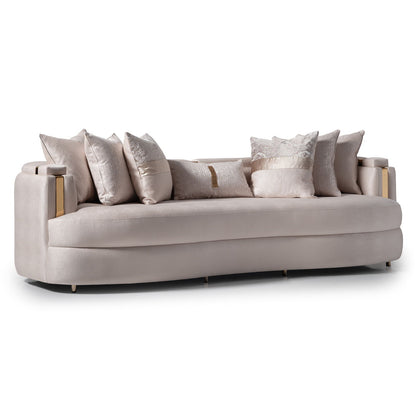 Carmela - Mansion Sofa - Almond / Gold