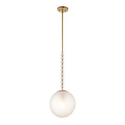 Ripple - 1 Light Frost Glass Pendant - Gold