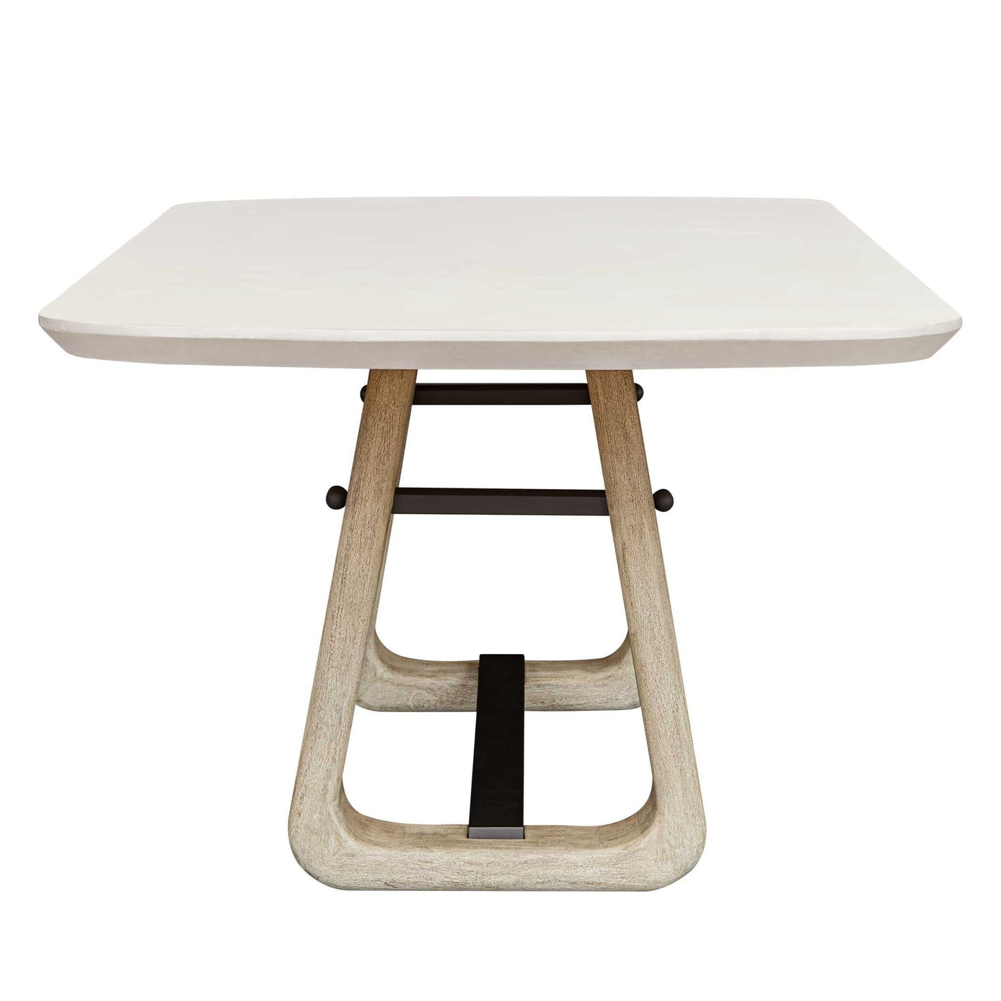 Circa - Concrete Outdoor Dining Table - White / Woodtone