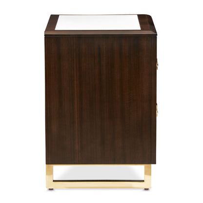 Belmont Place - Nightstand - White / Dark Brown