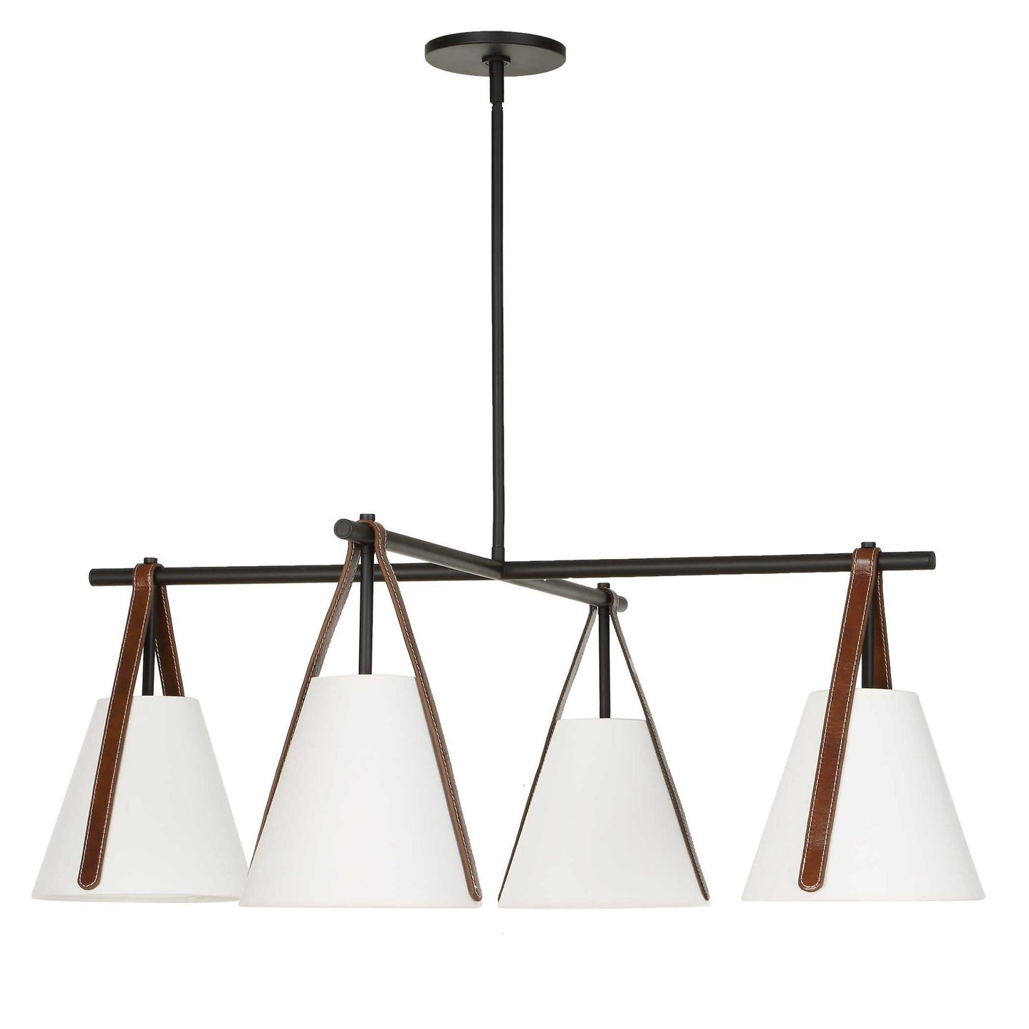 Reins - Accent Straps 4 Light Chandelier - Black