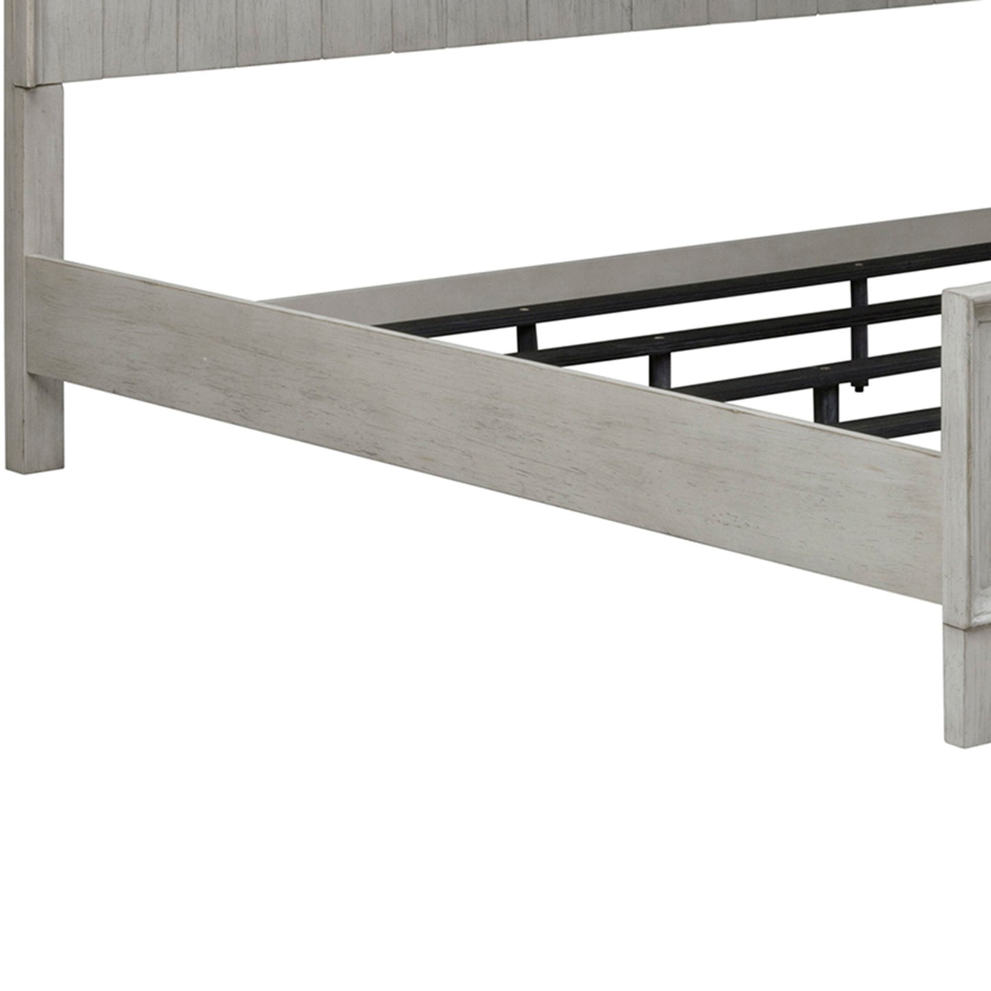 Farmhouse Reimagined - Panel Bed Rails - Antique White / Chestnut Tops