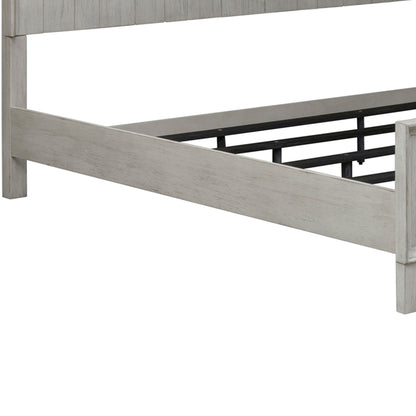 Farmhouse Reimagined - Panel Bed Rails - Antique White / Chestnut Tops