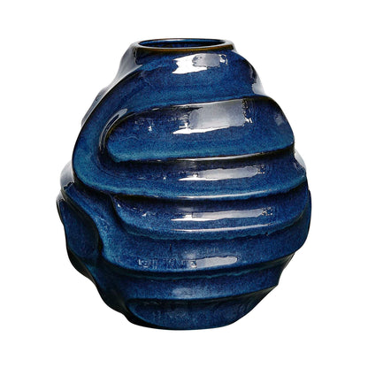 Helix - Swirl Outdoor Vase - Blue