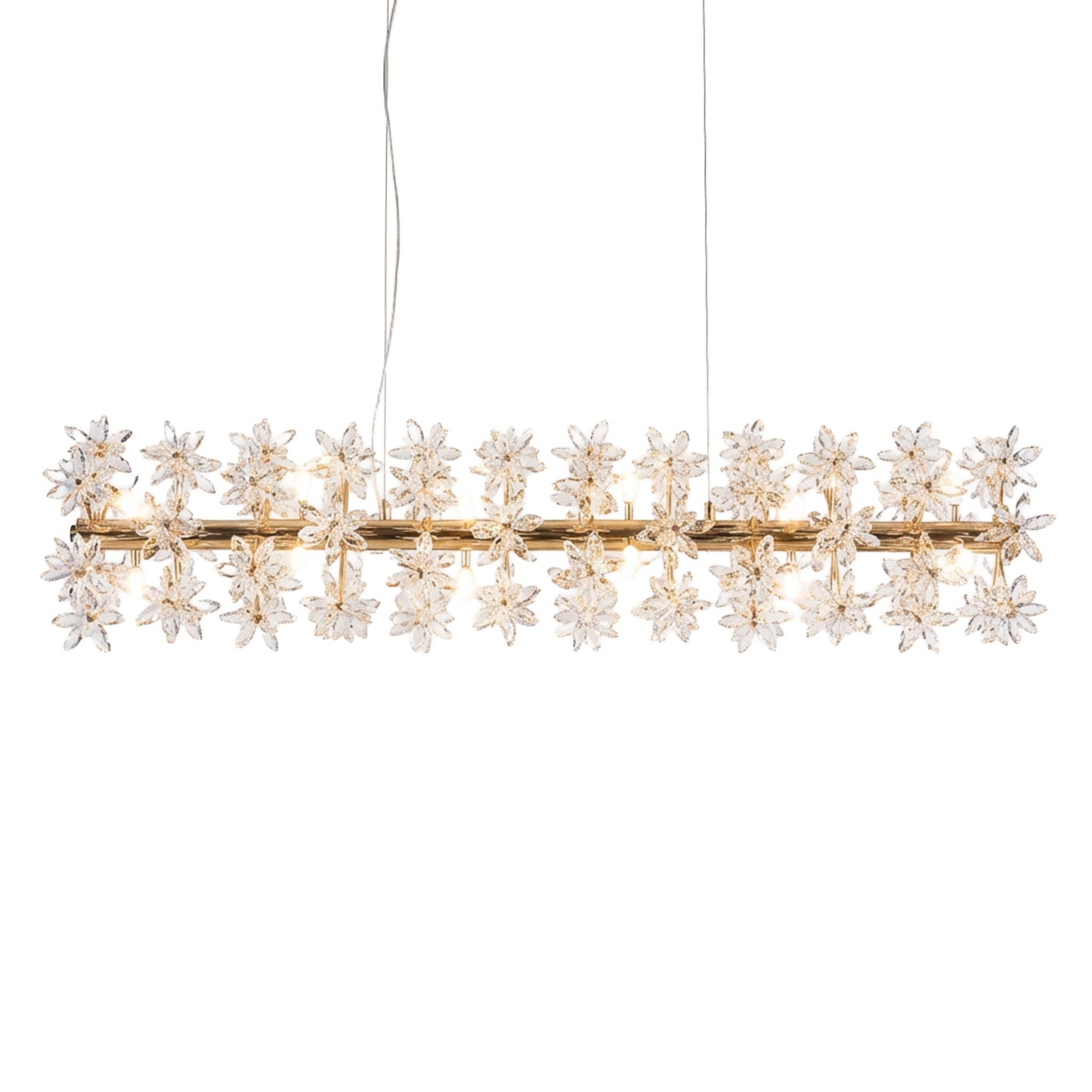 Michael Amini Lighting - Bouquet 18-Light Rectangular Chandelier - Gold
