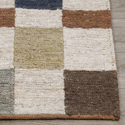 Soumak - 2' x 3' Jute Check Area Rug - Check Natural Multi