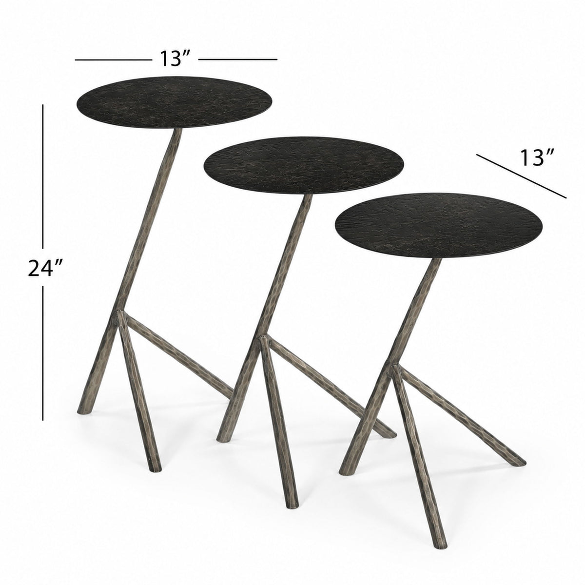 Cascade - Nesting Tables - Brass / Antique Bronze