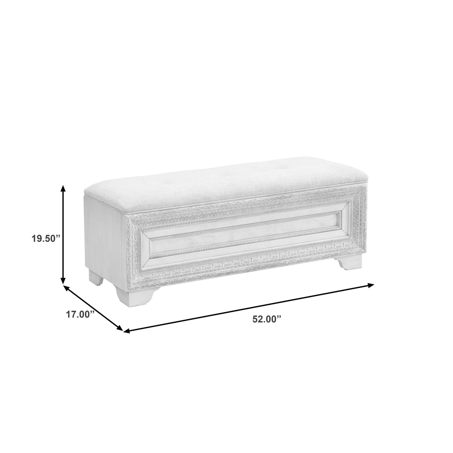 Camila - Storage Bed Bench - Cream