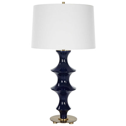Coil - Sculpted Blue Table Lamp