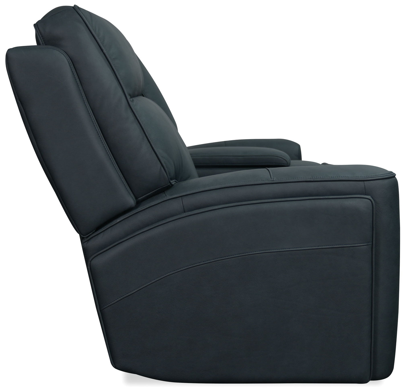 MS - Riverton Power Gliding Console Loveseat With Power Headrest And Lumbar - Black