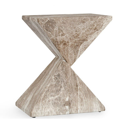 Adler - Outdoor Concrete Accent Table - Brown/Ivory