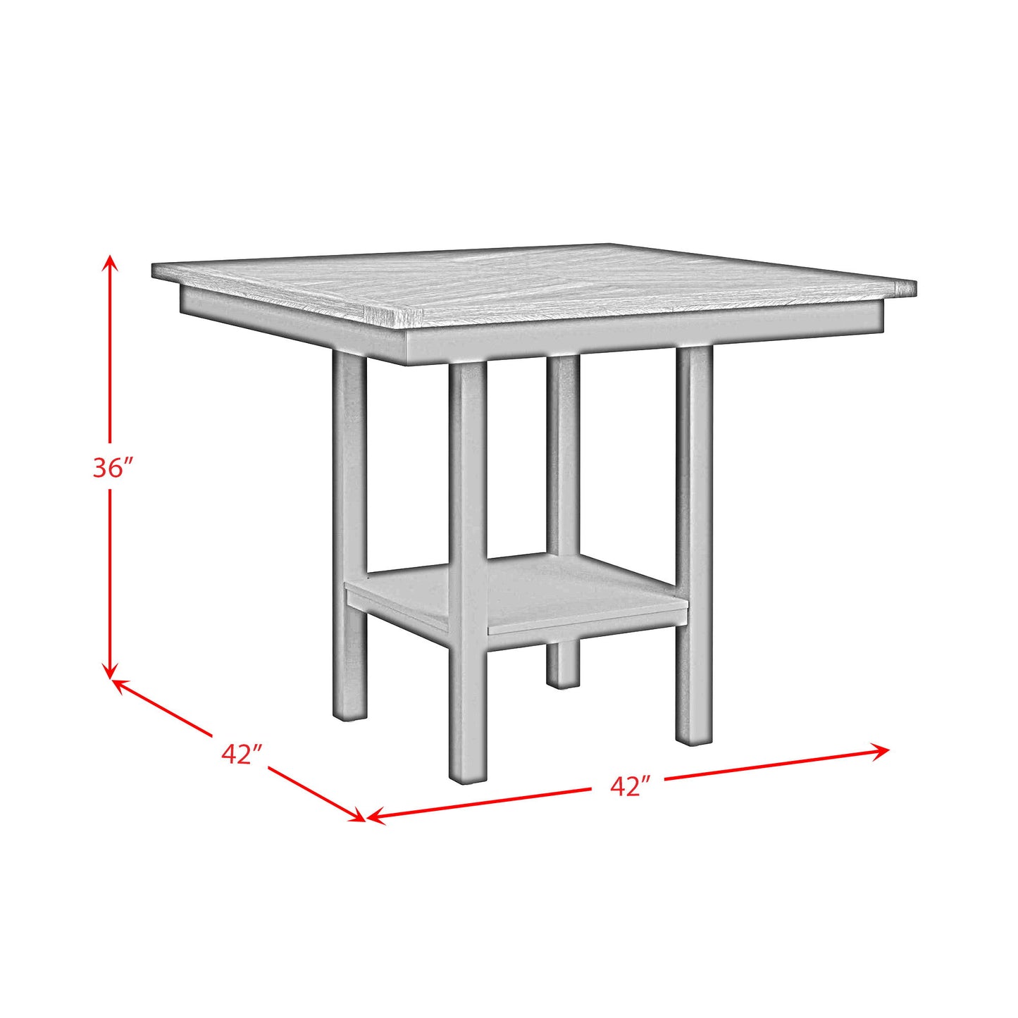 Brooks - 5 Piece Counter Set With Table And 4 Upholstery Seat & Wood Back Chairs - Medium Brown & White