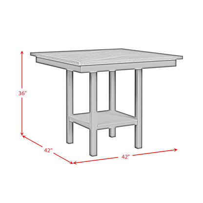 Brooks - 5 Piece Counter Set With Table And 4 Upholstery Seat & Wood Back Chairs - Medium Brown & White