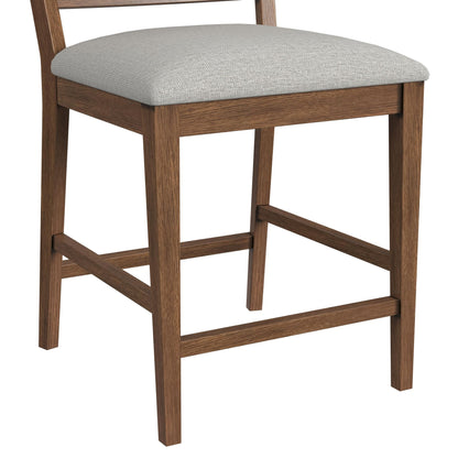 Glinda - Fabric Counter Chair (Set of 2) - Brown / Light Gray