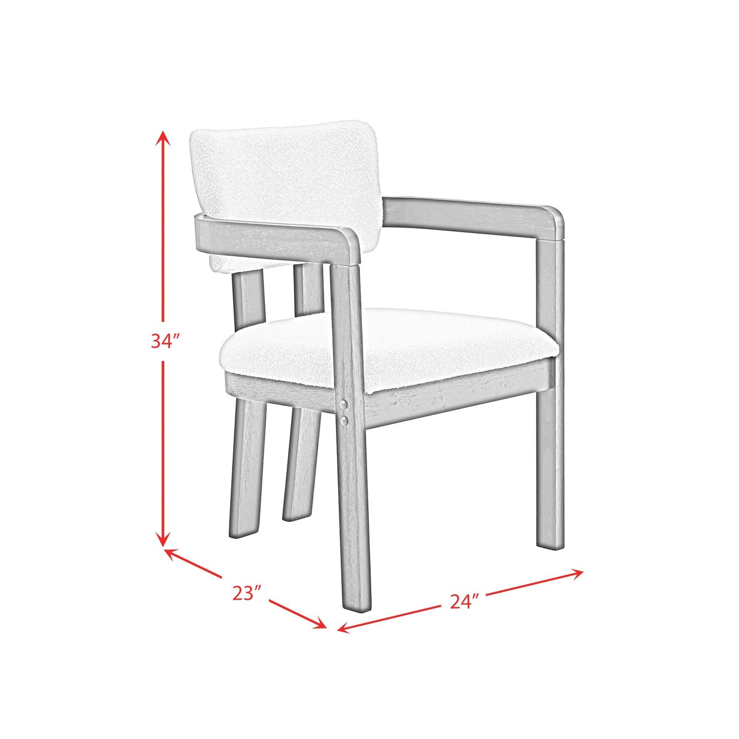 Portland - Fabric Arm Chair (Set of 2) - Natural / Snow White