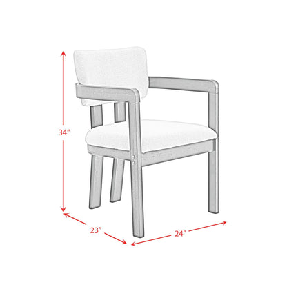 Portland - Fabric Arm Chair (Set of 2) - Natural / Snow White