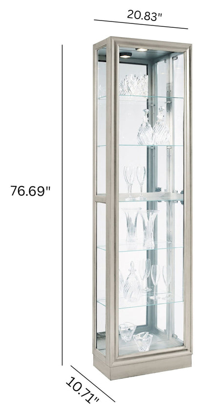 PFC Curios - Side Entry 5 Shelf Curio Cabinet - Platinum Silver