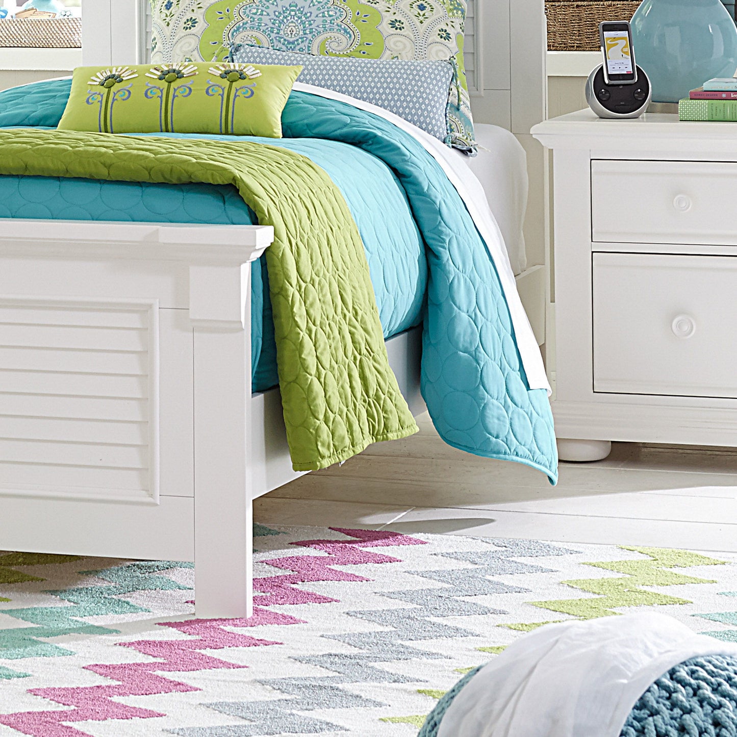 Summer House - Youth Panel Bed Rails - Oyster White