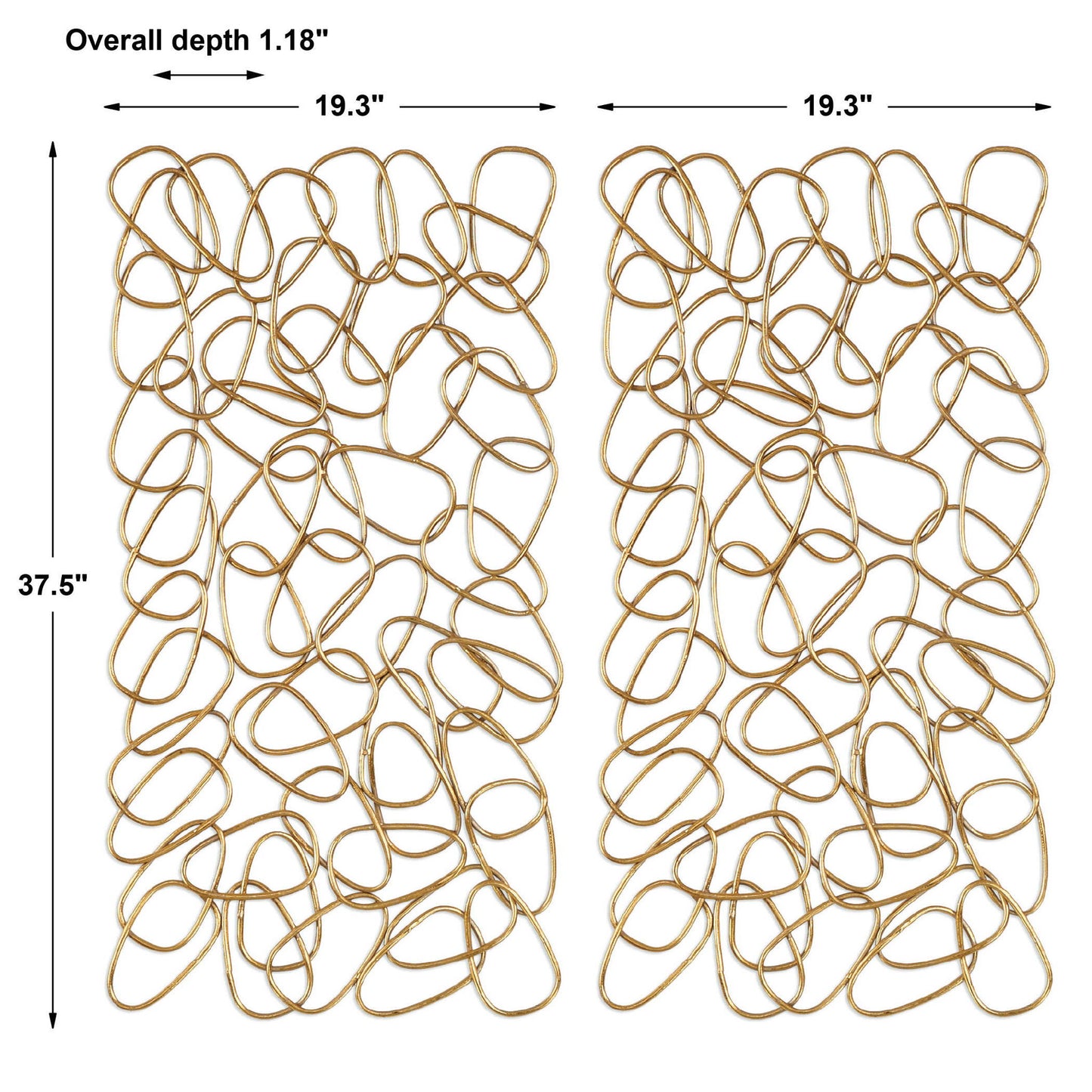 In The Loop - Wall Art (Set of 2) - Gold