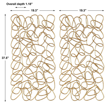 In The Loop - Wall Art (Set of 2) - Gold