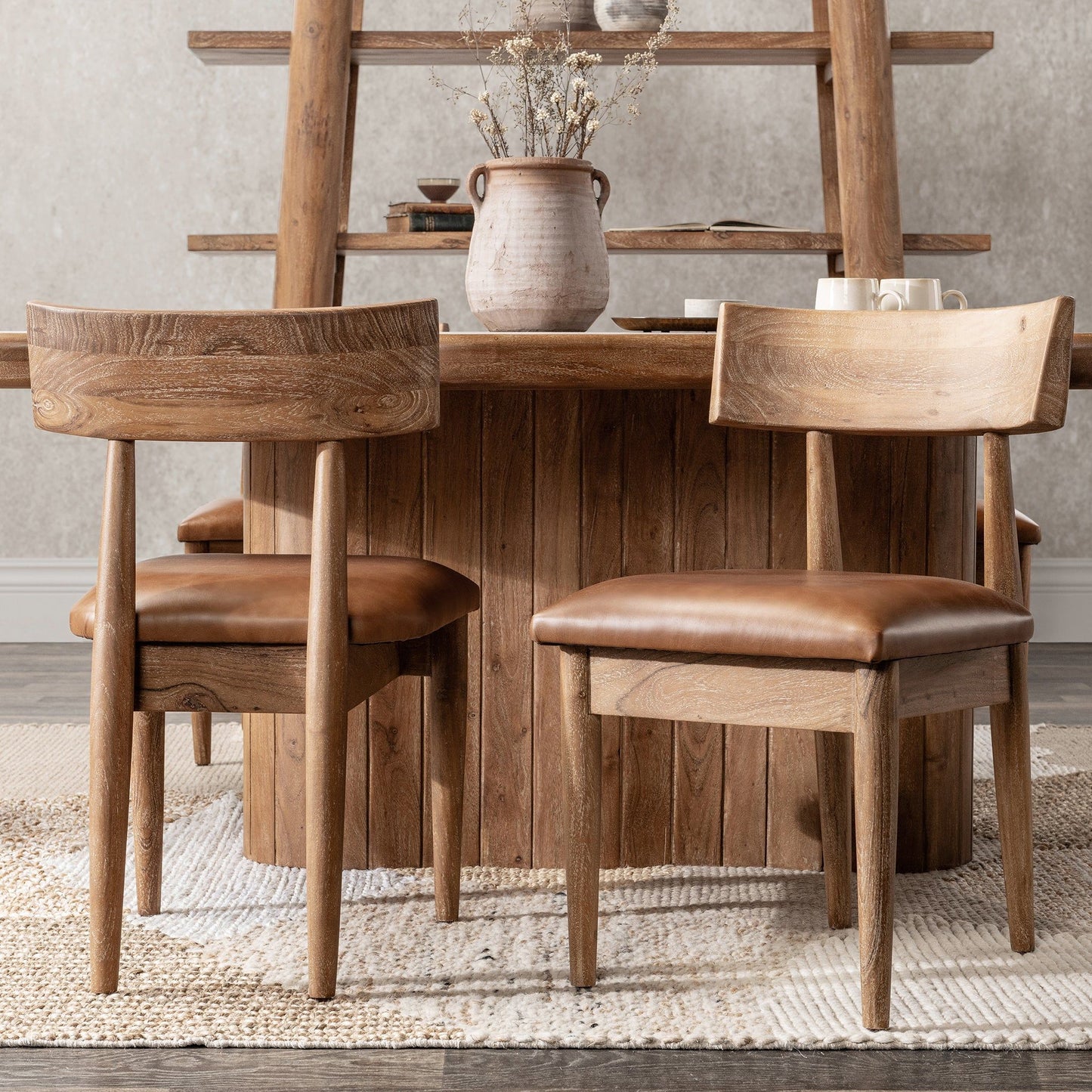 Alvaro - Leather Dining Chair (Set of 2) - Golden Wheat