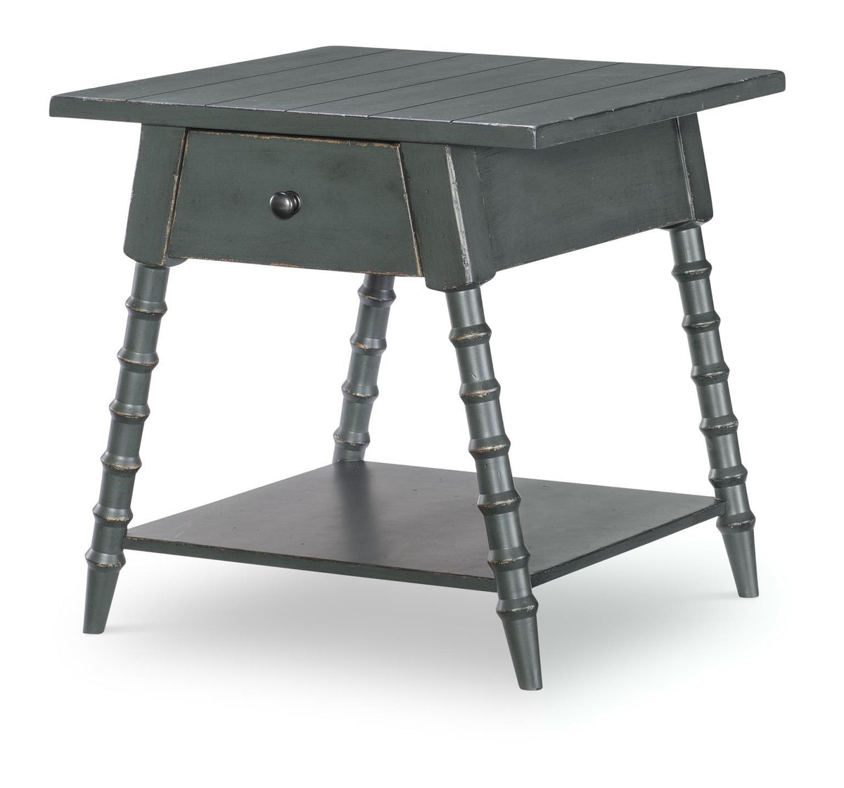 Vintage Market - Splayed Bobbin Leg 1 Drawer End Table