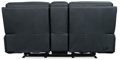 MS - Riverton Power Gliding Console Loveseat With Power Headrest And Lumbar - Black
