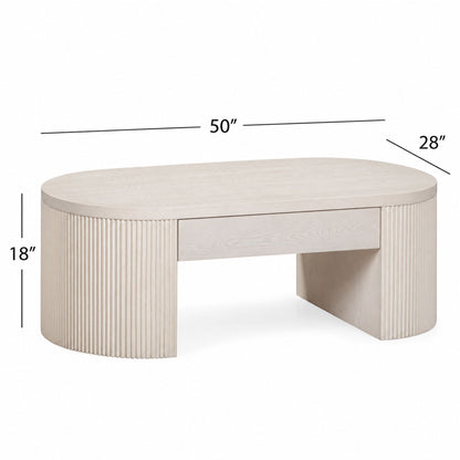 Lena - Coffee Table - Washed White Oak