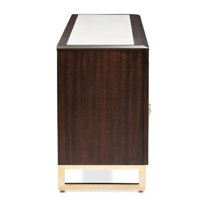Belmont Place - Media Cabinet - White / Dark Brown