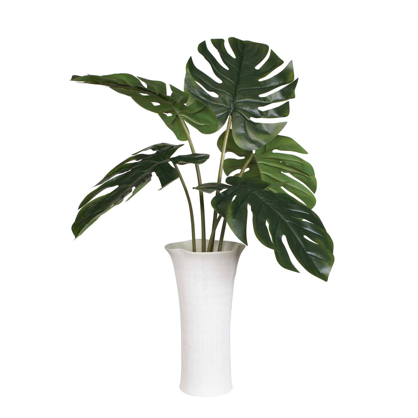 Muse - Monstera Vase Centerpiece - Green / White