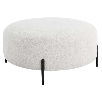 Arles - Large Plush Ottoman - White