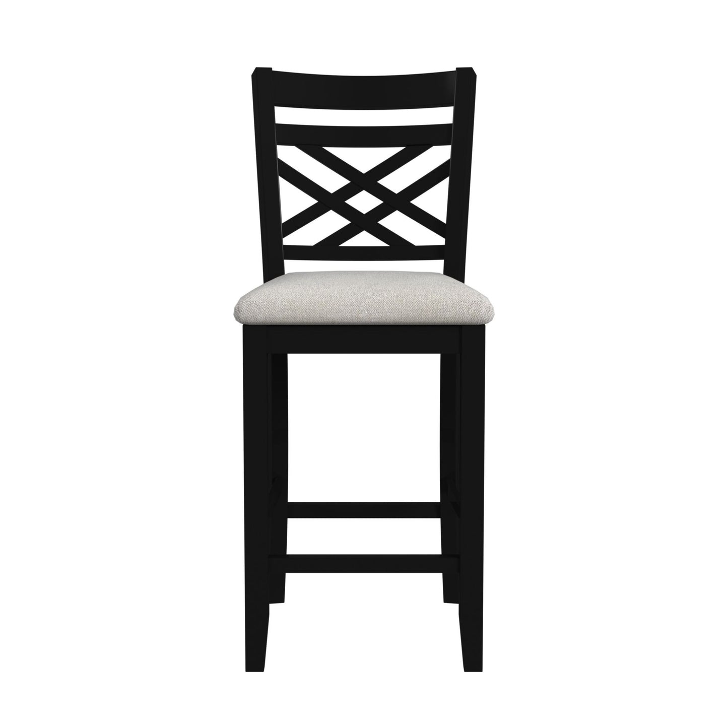 Brooks - 5 Piece Counter Set With Table And 4 Upholstered Seat & Wood Back Chairs - Medium Brown & Black