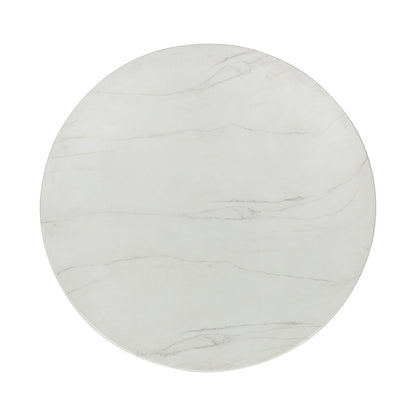 Caspia - 47" Outdoor Round Dining Table - Snowdrift White / Black