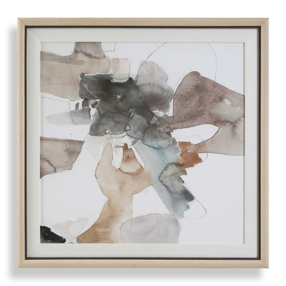 Cohesion - Framed Abstract Print - Black / Blue / Gray / Orange