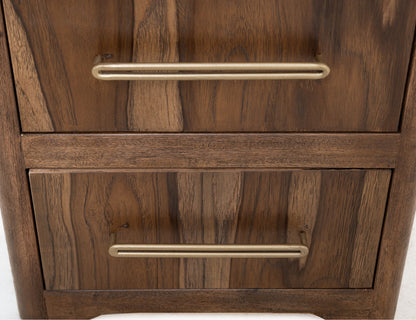Praga - 2-Drawer Nightstand - Almond / Barrel Brown