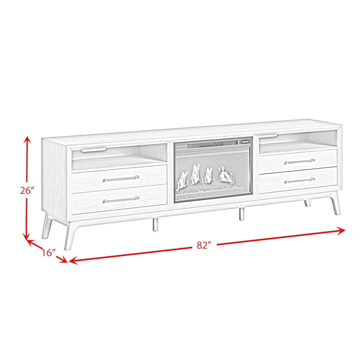 Westland - 4 Piece Entertainment Unit With 82" TV Console - Almond