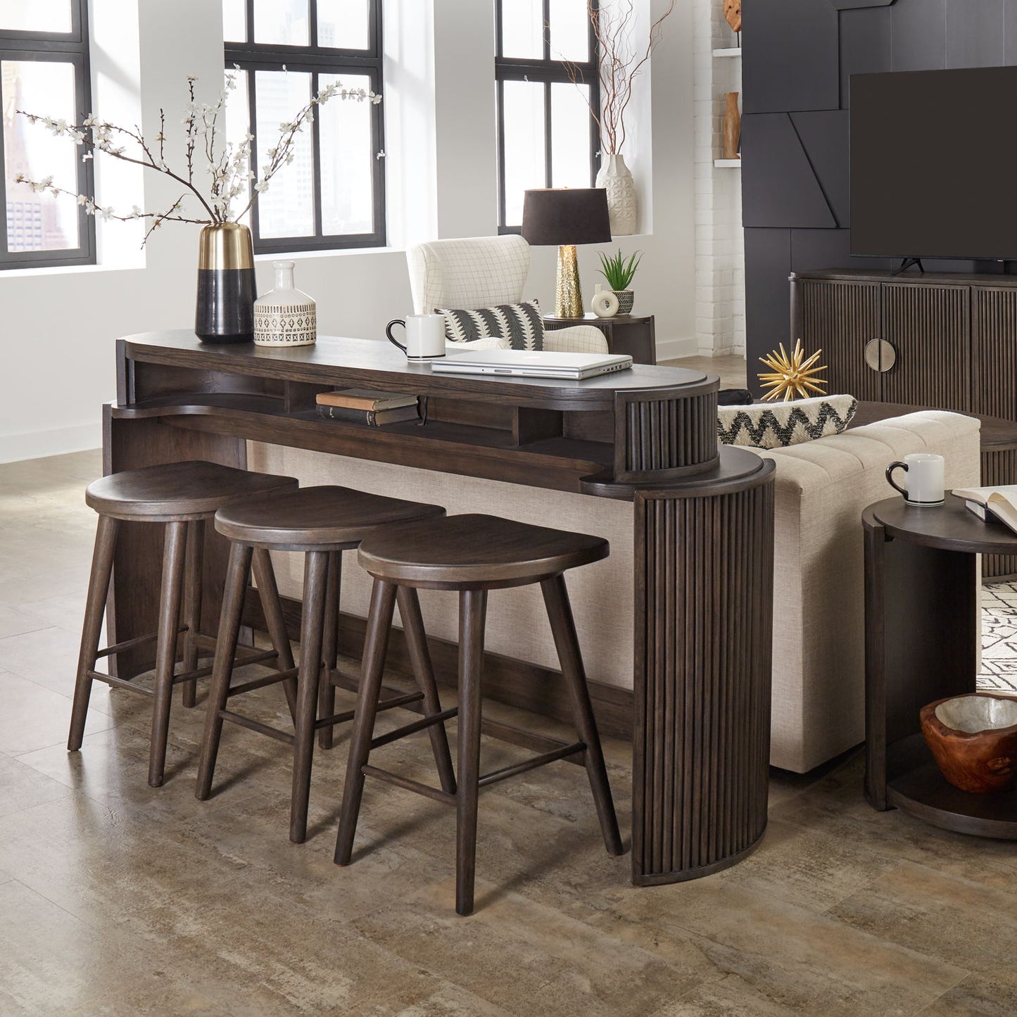 City View - Console Stool - Coffee Bean