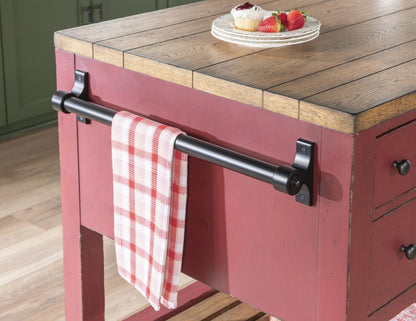 Vintage Market - Kitchen Island 6 Drawer With Casters