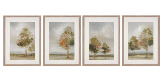 Quiet Meadow Framed Canvas (Set of 4) - Cream