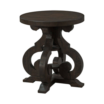 Stone - End Table With PU Base - Dark Walnut
