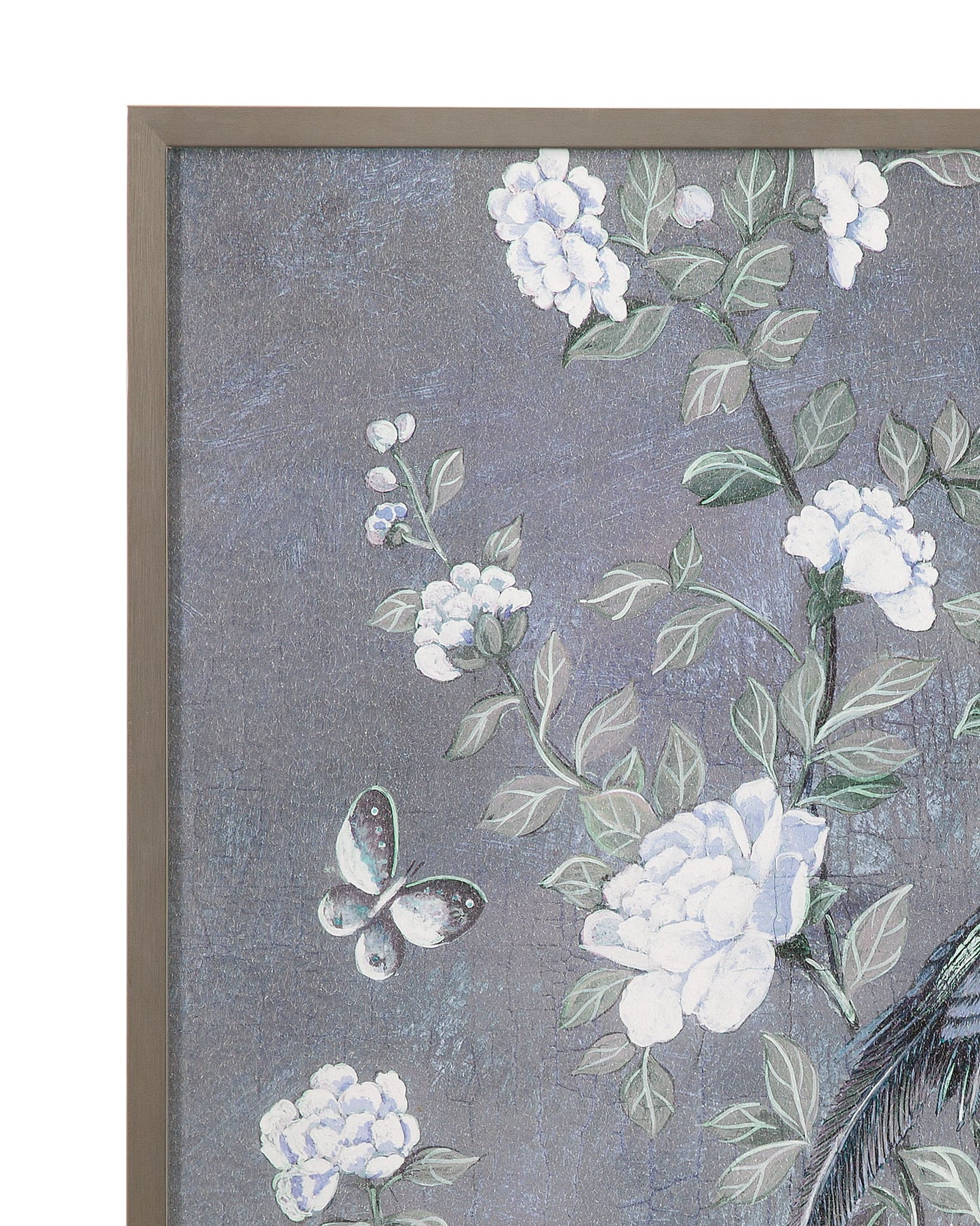 Birds & Blooms I Framed Print - Dark Gray